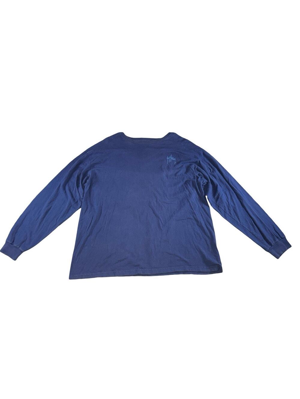 Guy Harvey Men’s 2XL Blue Long Sleeve T-Shirt Classic Fit Fishing Logo